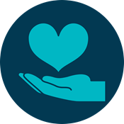 Hand with heart in it